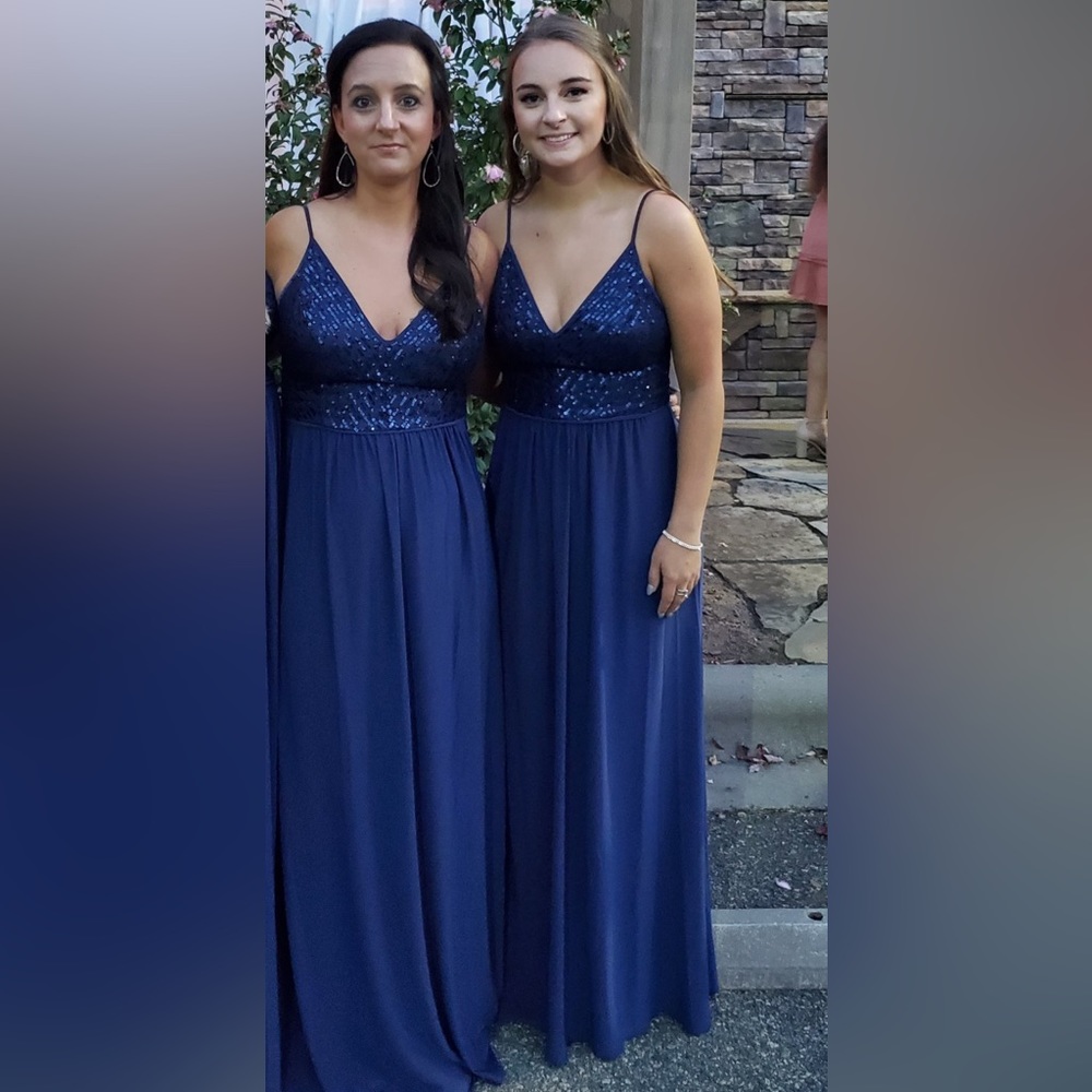 Blue Sequin Maxi Dress